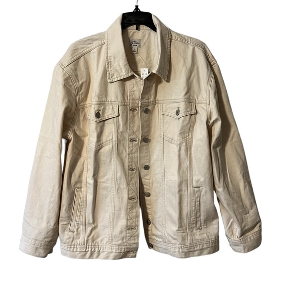 J.Crew Ecru relaxed denim jacket size large NWT - Picture 5 of 9